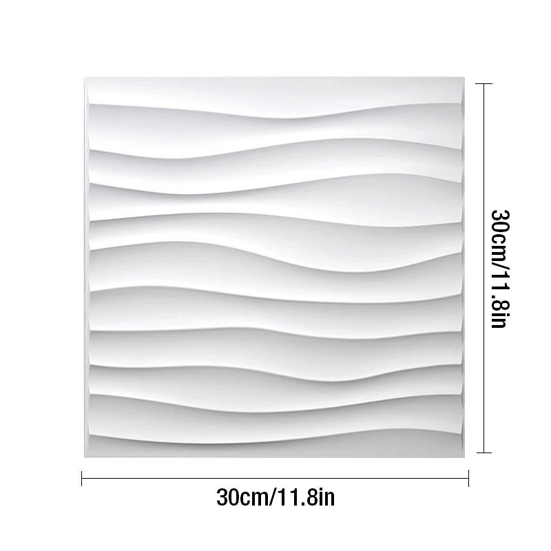 Description Picture 5 of item30cm Decorative 3D Wall Panel wave Diamond Design Not self-adhesive plastic tile 3D wall sticker living room Bathroom wall paper
