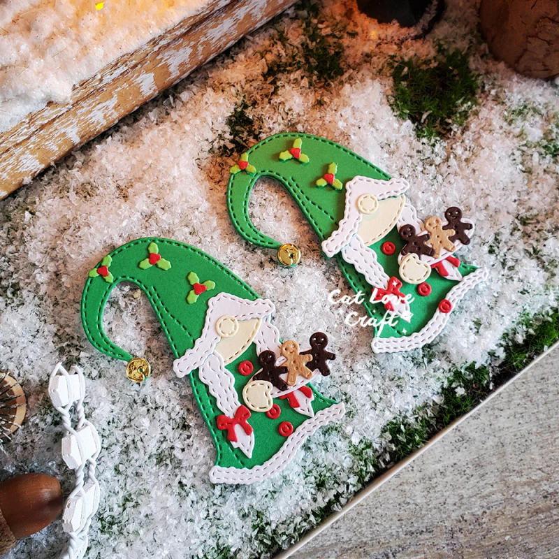 Description Picture 3 of itemGingerbread cookie Christmas Gnomes Metal Cutting Dies Scrapbooking Stencil Die Cuts Card Making DIY Craft Embossing New Dies