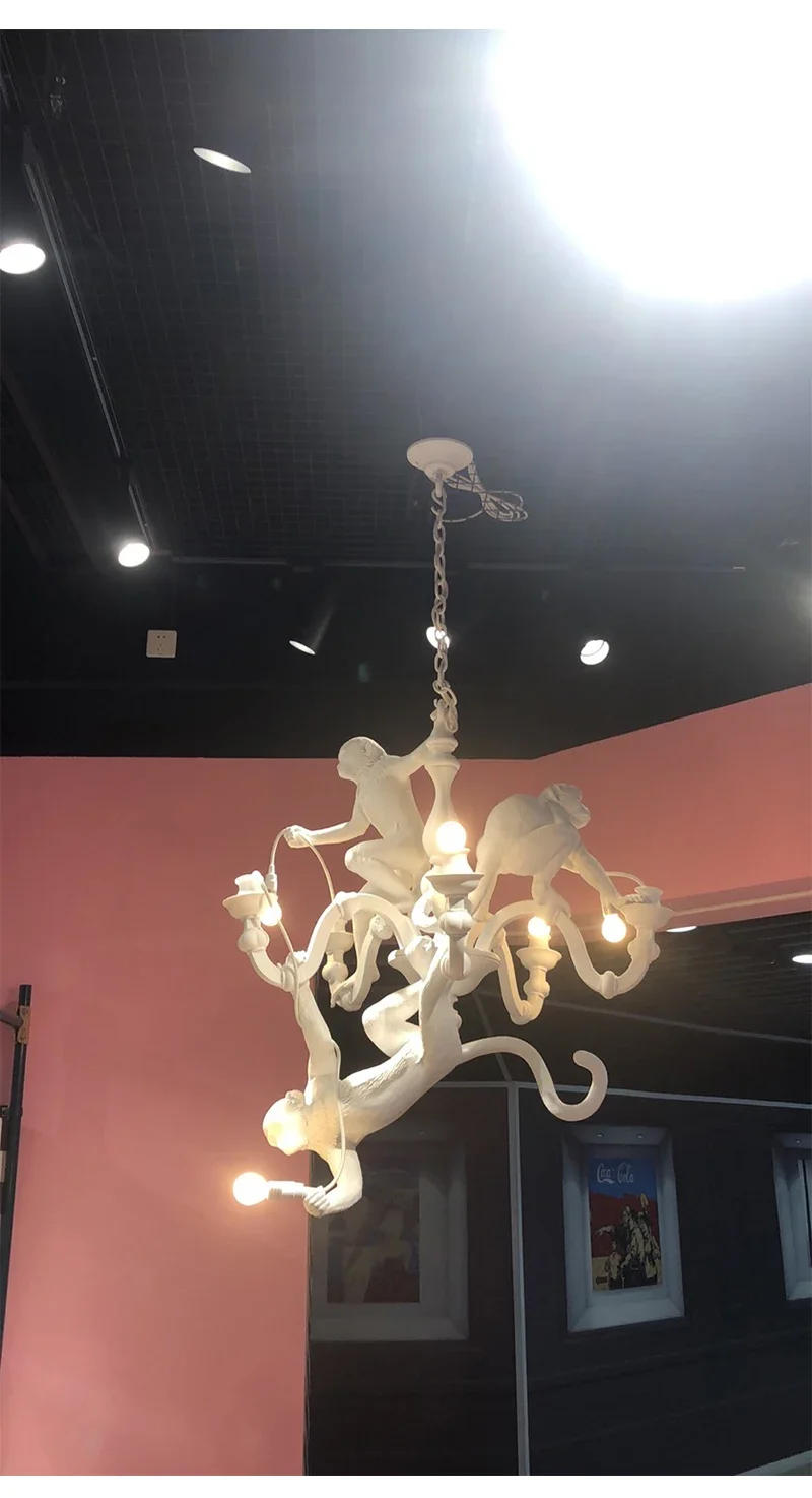 Description Picture 6 of itemNordic Creative Retro Monkey Chandelier Restaurant Coffee Shop Bedroom  Wall Light Designer Senior Moving Object Led Table Lamp