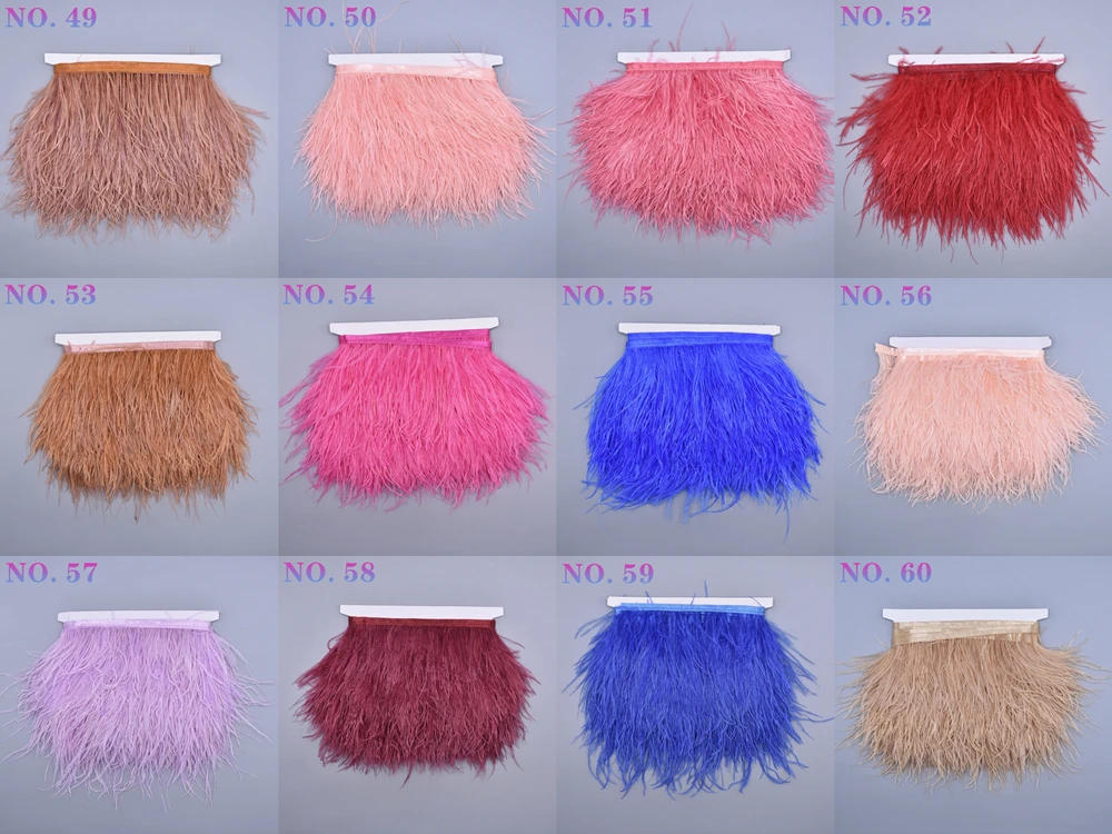 Description Picture 5 of item10Meter Ostrich Feathers on Tape Ribbon Fringe Trim 8-10CM Handicraft Accessories Ribbon Feather Fringes Sewing Trimmings Flecos