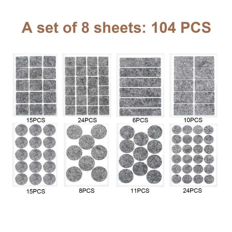 Description Picture 3 of itemC7AD Chair Leg Pad Self Furniture Protectors Noise Reductions Pad Floor Guards Simple Install for Peaceful Setting