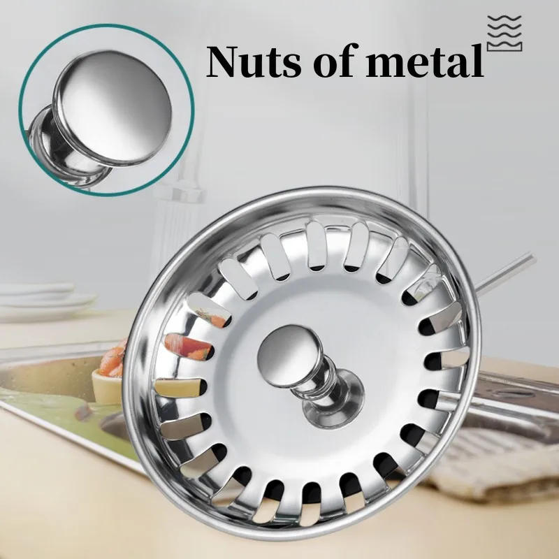 Description Picture 4 of itemKitchen Sink Sewer Strainer Basin Drain Stopper Stainless Steel Sink Waste Plug Filter Anti-clog Floor Drain Kitchen Accessories