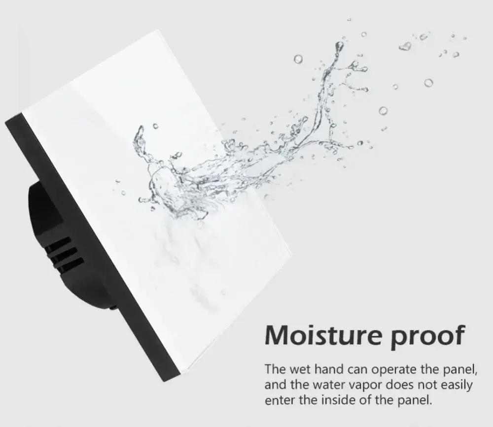 Description Picture 5 of itemEU Touch Switch AC100-240V Led Light Switch Panel Tempered Crystal Glass Wall Light Switches 1/2/3 Gang 1 Way Interruttore