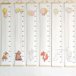 Wooden Canvas Wall Growth Charts Baby Hanging Decorative Chart Height Measure Ruler Removable Wall Sticker for Kids Child Room