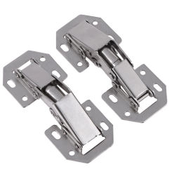 10pcs Cabinet Door Hinges No Drilling Hole Bathrooms Euro Hinge No Slot Required Cold Rolled for Window Cupboard Kitchen Door