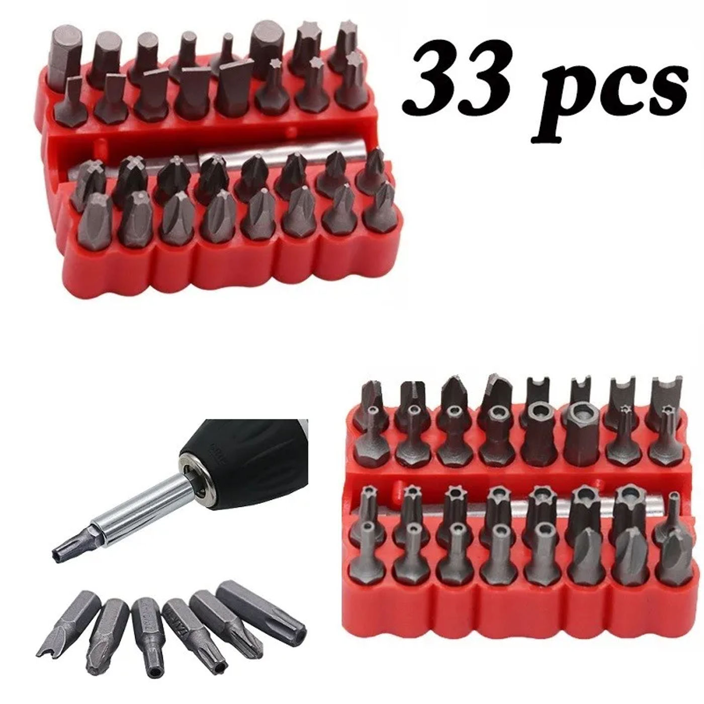 Description Picture 3 of item33pcs Screwdriver Bit Combination Set Magnetic Extension Bit Holder Screwdriver Bits Set Quick Release Bit Holder Hollow / Solid