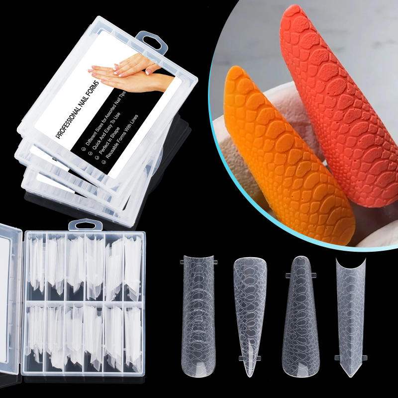 Description Picture 2 of item3D Matte Nail Dual Forms 120pcs Nail False Tips Mould Quick Building Mold Tips Finger Extension Nail Art UV Building UV Gel Tool