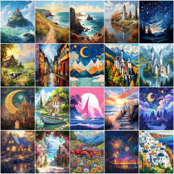 GATYZTORY Paint By Numbers Landscape Pictures By Numbers Paintings On Number Gifts With Frame Adults Crafts Wall Art Home Decor