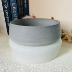 Round Bowl Shape Cement Candle Cup Vessel Mold Large Terrazzo Candle Bowl Silicone Concrete Mold Handmade Flowerpot Clay Mold