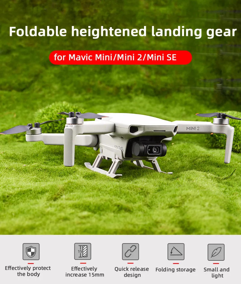 Description Picture 2 of itemDrone Foldable Landing Gear for DJI Mavic Mini 1 2 SE Quick Release Height Extender Leg for DJI MINI 4K Protector Accessories