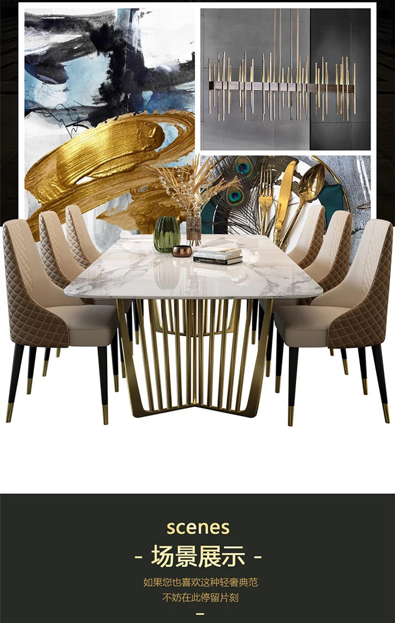 Description Picture 3 of itemNordic Floor Unique Table Chairs Modern Rectangular Mobile Restaurant Tables Marble Space Saving Mesa De Jantar Funiture