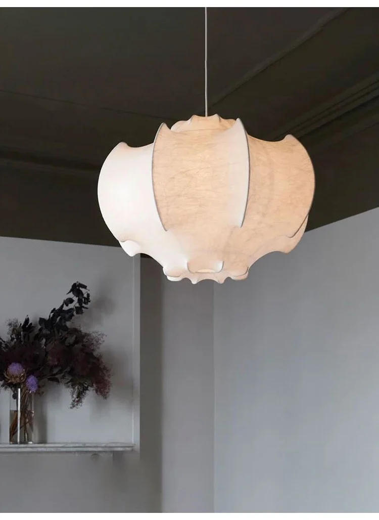 Description Picture 3 of itemJapanese Style Wabi-sabi Silk Net Celebrity Creative Pendant Lights Cream Style Living Room Bedroom Restaurant Homestay LED Lamp