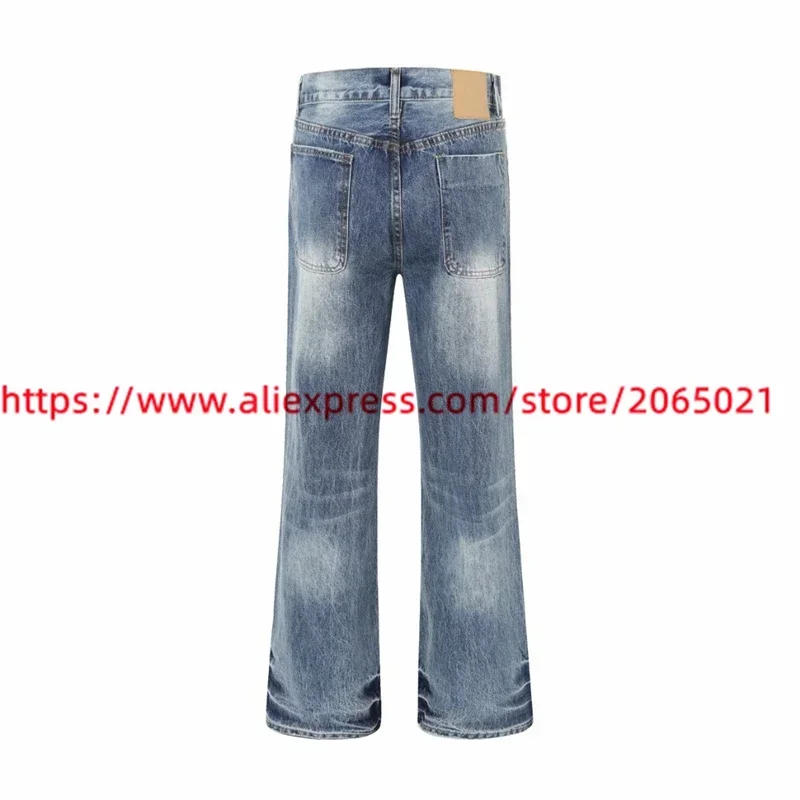 Description Picture 3 of itemHip Hop Handmade Damaged Woven Washed Ripple Loose Straight Leg Jeans High Street Men Women Tight Casual Trend Leg Pants