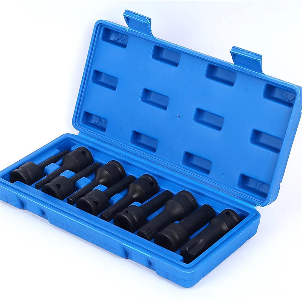 Description Picture 6 of itemNEW Drill Bit Tools Set 1/2” Pneumatic Wrench Hexagonal Drive Bits Kit Cr-V Steel Hex Socket Driver Metric Power Nuts Driver