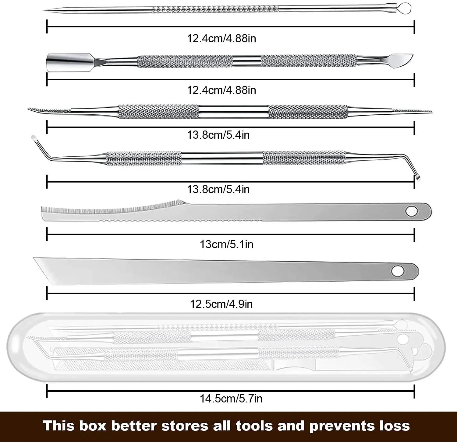 Description Picture 2 of item7-1Pcs Stainless Steel Cuticle Pushers Pedicure Knife Dead Skin Scissor Acne Needle Set Trim Tool Toe Nails Manicure Art Tools