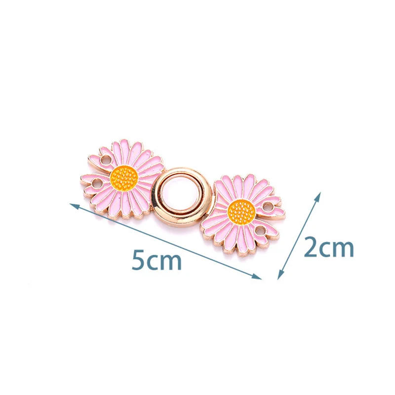 Description Picture 6 of itemDetachable Skirt Pants Adjustment Buckle Waist Tightening Metal Button Daisy Pattern Cheongsam Buckle For Sewing Cardigan Clips