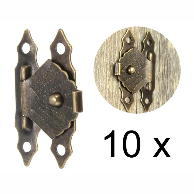 Description Picture 2 of itemPadlock Hasps Latch None Latch Hook Retro Silver 10pcs Antique Bronze For Wood Boxes Hasps Latch None Brand New