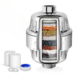 20 Stage Shower Water Filter Set To Remove Chlorine Fluoride Heavy Metals Filtered Soften Water For Shower Head