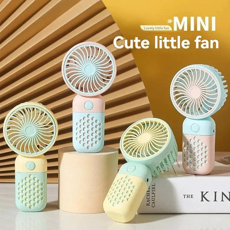 Description Picture 2 of itemHandheld Charging Fan Cartoon Cute Small Student Charging Small Fan Portable Outdoor USB Fan Mini Pocket 2024 New
