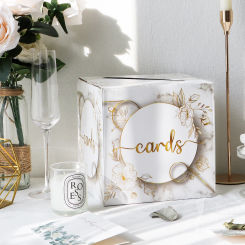 Wedding card box paper marble, novel style, portable, suitable for weddings, event decorations, etc,store event money and items