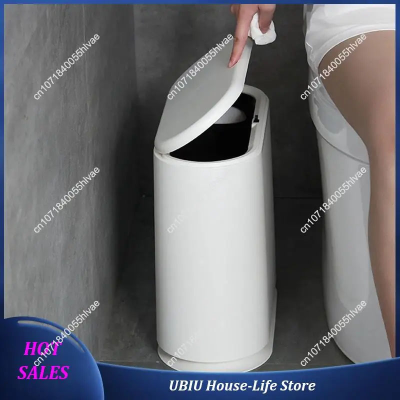 Description Picture 6 of itemPush-On Plastic Trash Can Wastebasket With Push-On Lid Suitable For Bathroom, Bedroom, Kitchen And Office-Best Selling