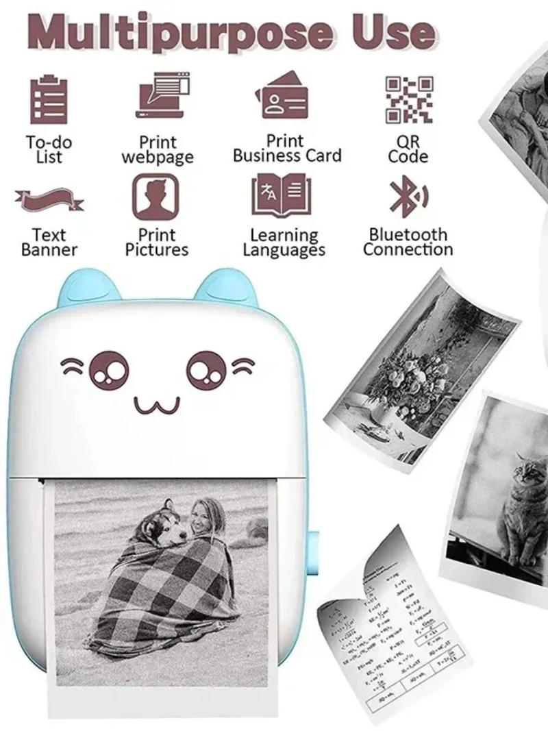 Description Picture 3 of itemPortable thermal printer Mini Wireless BT 203dpi photo label memo printing error problem transparent sticker color paper