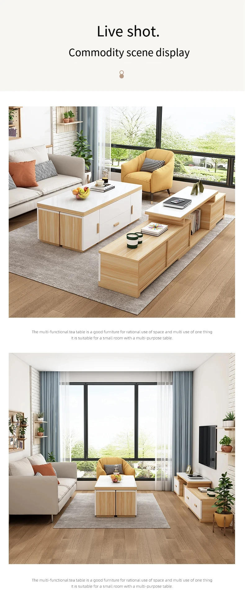 Description Picture 6 of itemModern Storage Coffee Table Trau Lift Up Sofa Mobile Living Coffe Table Nordic Minimalist Mesa De Centro Bedroom Furniture