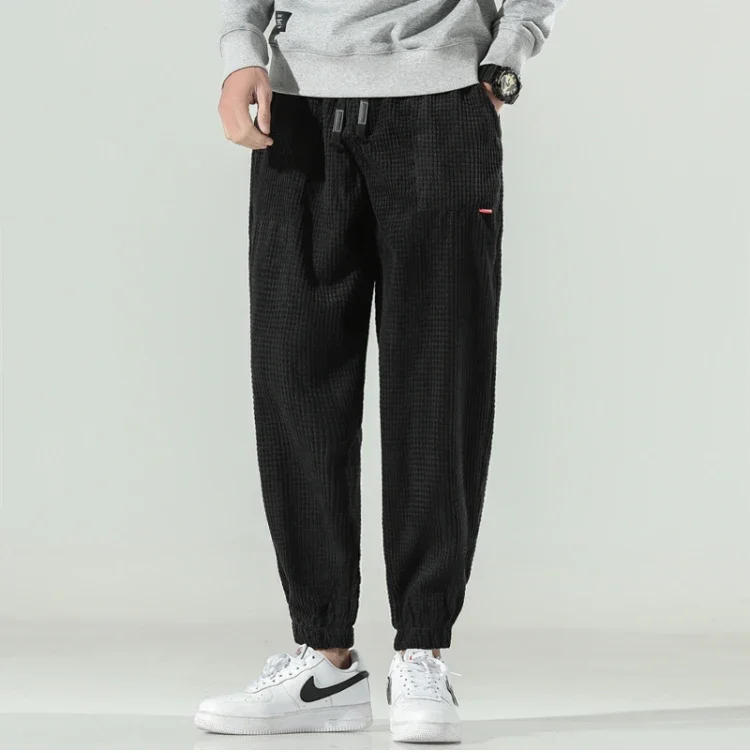 Description Picture 3 of itemMen's Trousers Cotton Corduroy Fashion Casual Pants Solid Color Loose Shorts Leggings Sweatpants Streetwear