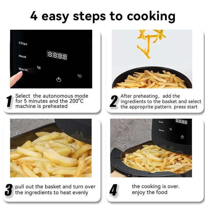 Description Picture 5 of itemElectric Air Fryer Multifunctional 4.5L Without Oil Convection Oven Deepfrier on Offer Machine Aerogrill for Kitchen 110V/220V