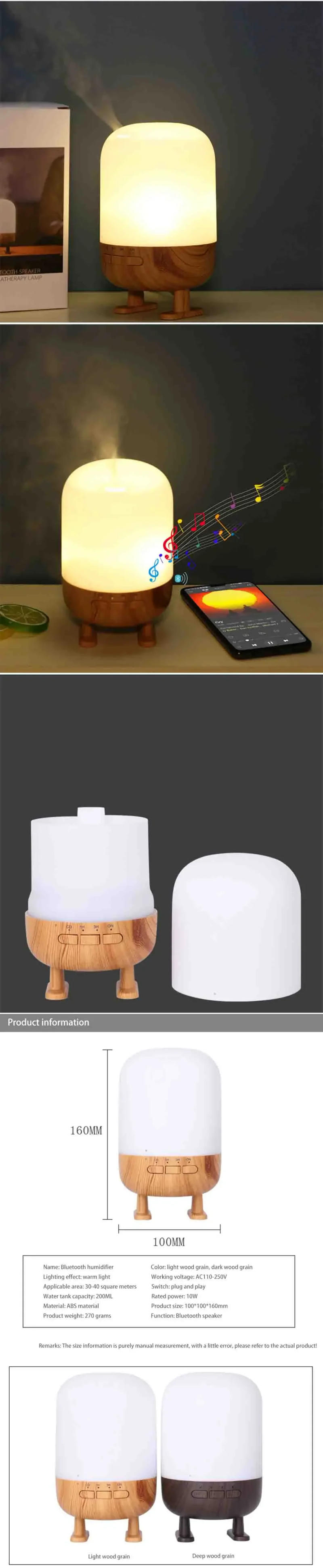 Description Picture 3 of itemHome Humidifier Aromatherapy Bluetooth Speaker Air Appliance Diffuser Vaporizer Evaporator Environment Aromatizer Humidifiers