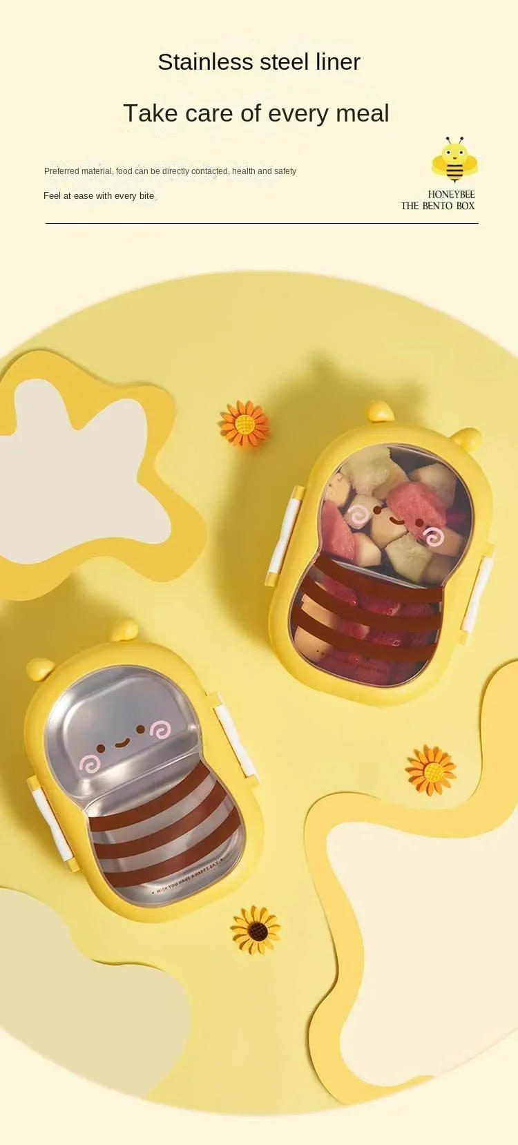 Description Picture 5 of itemOuting Tableware Portable Stainless Steel Lunch Box Baby Child Student Outdoor Camping Picnic Food Container Bento Box