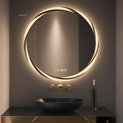 Nordic Smart Bath Mirrors Toilet with Light Makeup Mirror Wall Mounted Anti-fog Luminous LED Mirrors Hotel Decorative Mirror C