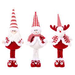 Santa Stretchable Plush Doll, Christmas Decorations Doll Santa Claus Standing Doll Snowman Elk Telescopic Decor