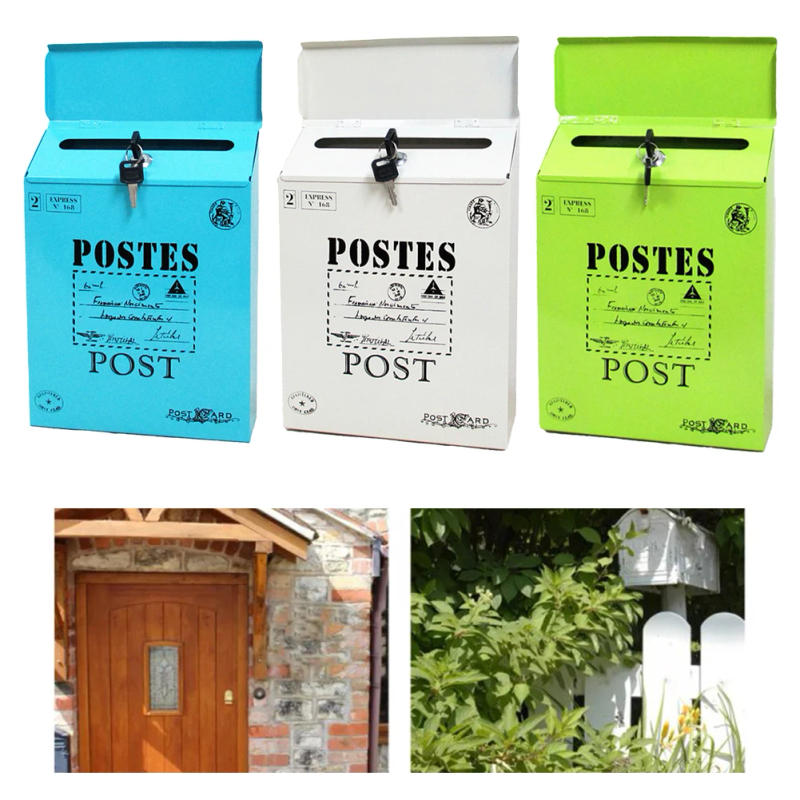 Description Picture 2 of itemVintage Wall Mount Mailbox Letter Box Retro Postal Letter Newspaper Box Wall Mounted Post Box Decoration Crafts Farmhouse Post ﻿