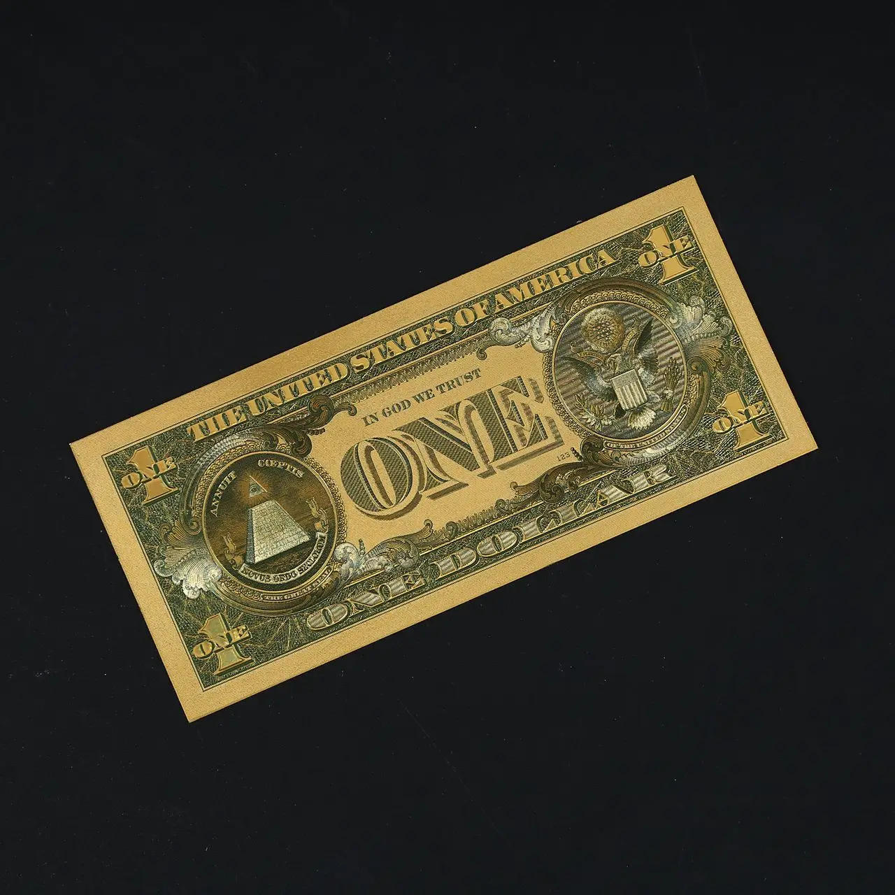 Description Picture 2 of item8pcs/Set 24K Gold Plated Souvenir Home Decoration Realistic Banknotes Dollars Antique Plated High Quality Commemorative Notes