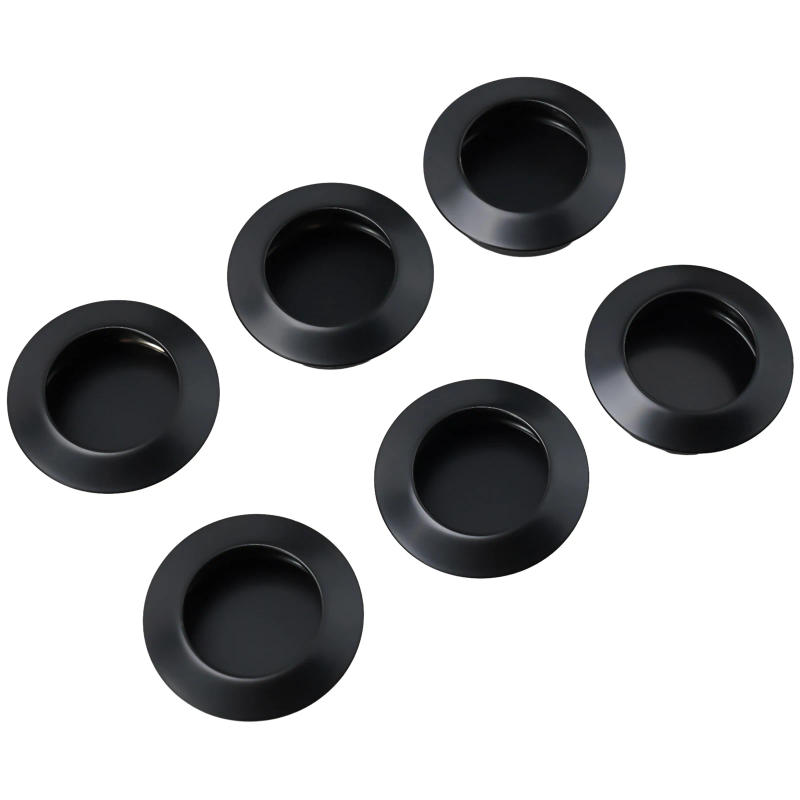 Description Picture 3 of item6PC Door Handles Stainless Steel Recessed Invisible Handle Cabinet Pulls Fire Proof Door Disk Room Round Ring Handle Pull