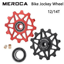  MEROCA Ceramic Pulleys Bike Jockey Wheel12/14Taluminum Alloy Pulley Seale  MTB Rear Derailleur Guide Wheel Bicycle Accessories