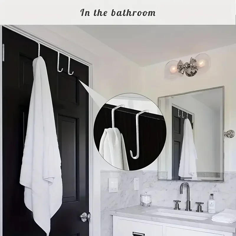 Description Picture 5 of itemOrganize Your Home with 8pcs Over The Door Hooks - Heavy Duty Stainless Steel Hanger for Clothes, Towels, Hats, Coats