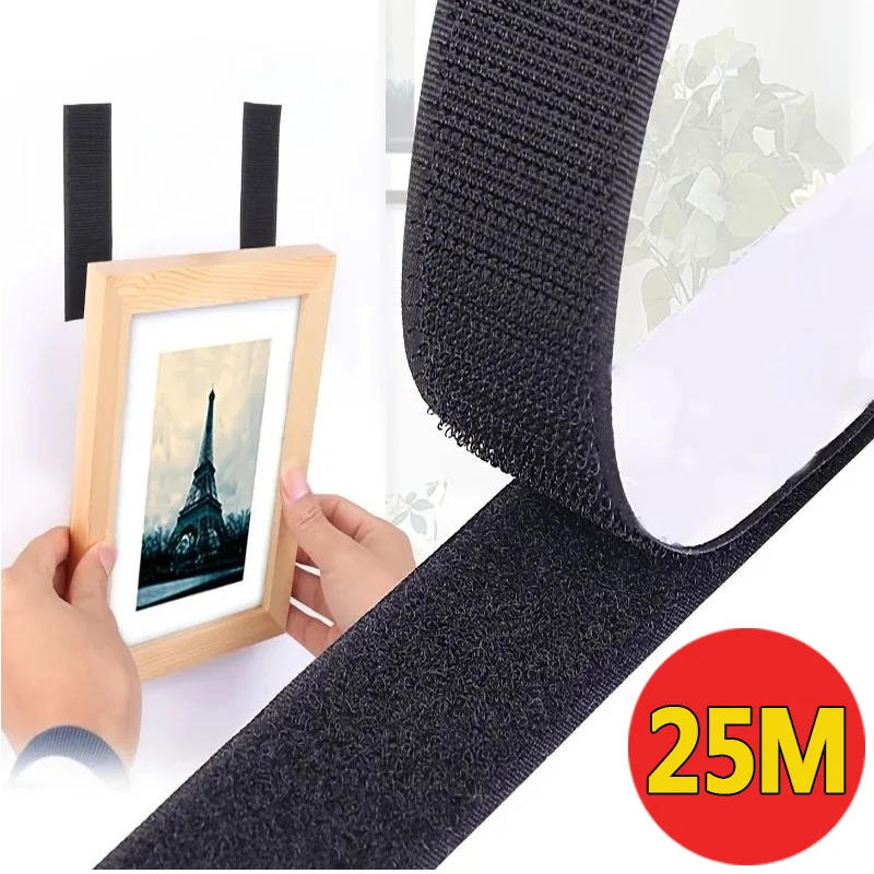 Description Picture 2 of item25Meters Strong Self Adhesive Hook and Loop Fastener Tape Nylon Sticker Reusable Velcros Strap for DIY Craft Accessories 20-50mm