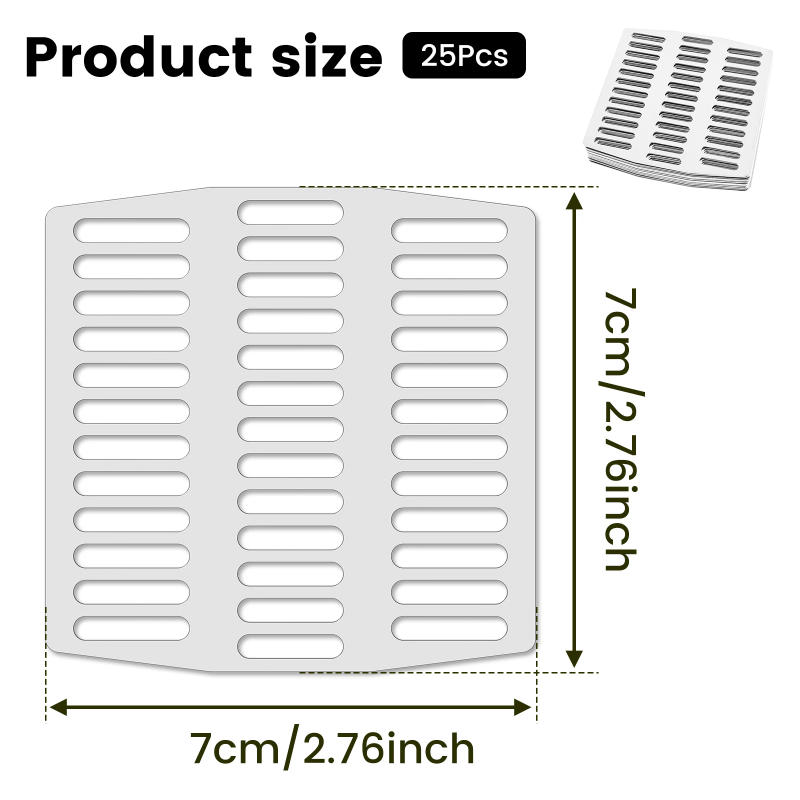 Description Picture 2 of item25Pcs Stainless Steel Brick Drain Hole Covers Protective Weep Hole Filter Bathroom Pool Floor Drain Cover Drain Hair Catcher