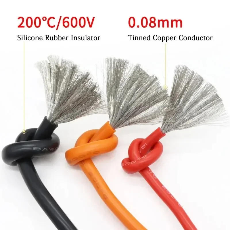 Description Picture 4 of itemAWG 16 5 Colors DIY Heat Resistant Flexible Silicone Wire Stranded Electrical Tinned Copper Cable Automotive 5Rolls Mix Kit