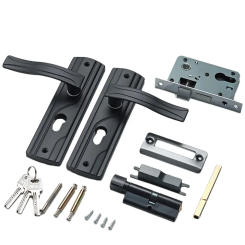 Universal Security Door Handle Lock Keys Set Large Knob Manganese Steel Door Handle Thickened Panel Handle Door Lock Fittings