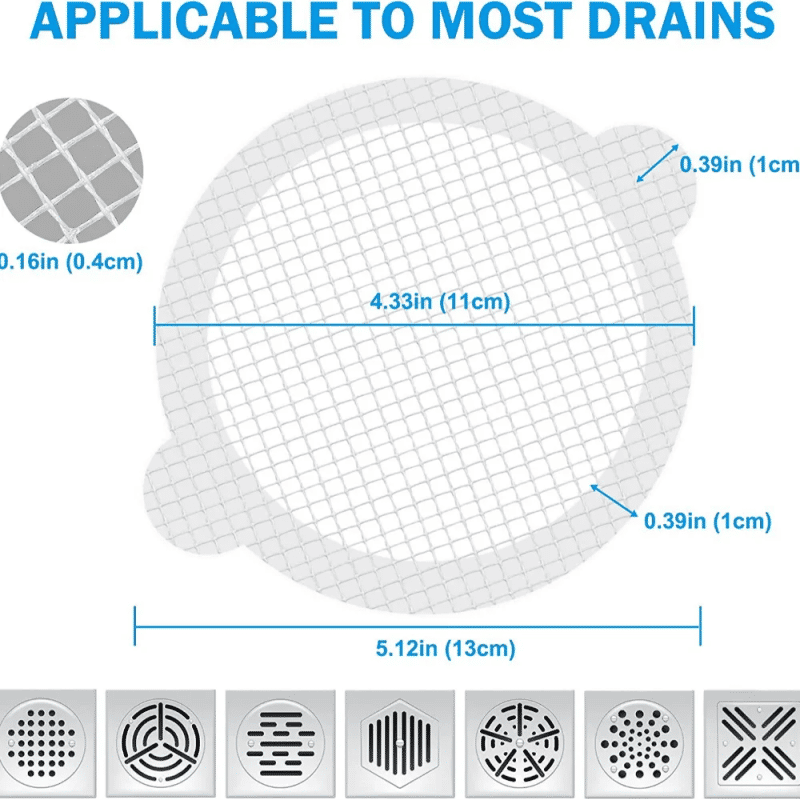 Description Picture 3 of item10pcs Disposable Shower Floor Drain Sticker Hair Catcher Drain Stopper Filter Cover Bathtubs Mesh Kitchen Bathroom Accessories