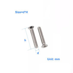 304 Stainless Steel Cross Flat Head Screw, Countersunk Head Bolt, Cross Machine Thread Machine Tooth Screw