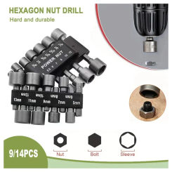 Powerful Socket Inner Hexagonal Wrench Hexagonal Handle Screwdriver Socket Extension Rod Pneumatic Screwdriver Insert Tool Set