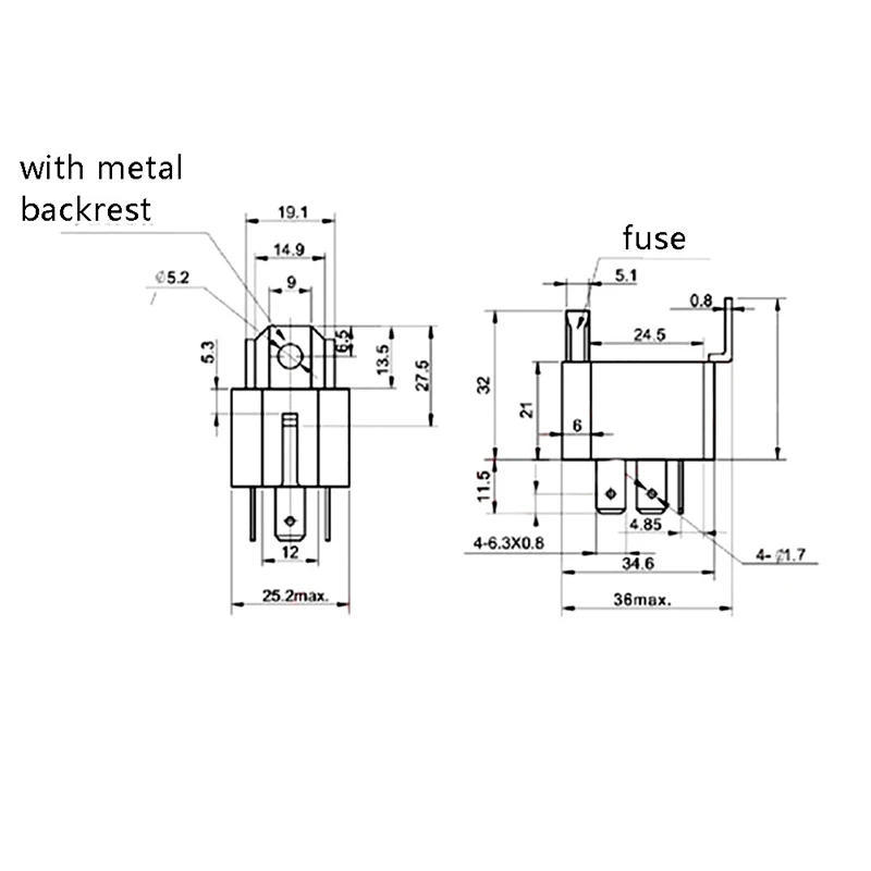Description Picture 4 of item1Pc 4 Pin 5 Pin 30A 1.8W Auto Relay With Fuse Coil Voltage 12V/24V DC Relay Vehicle Rel Fused Relay 12V/4P, 24V/4P, 12V/5P
