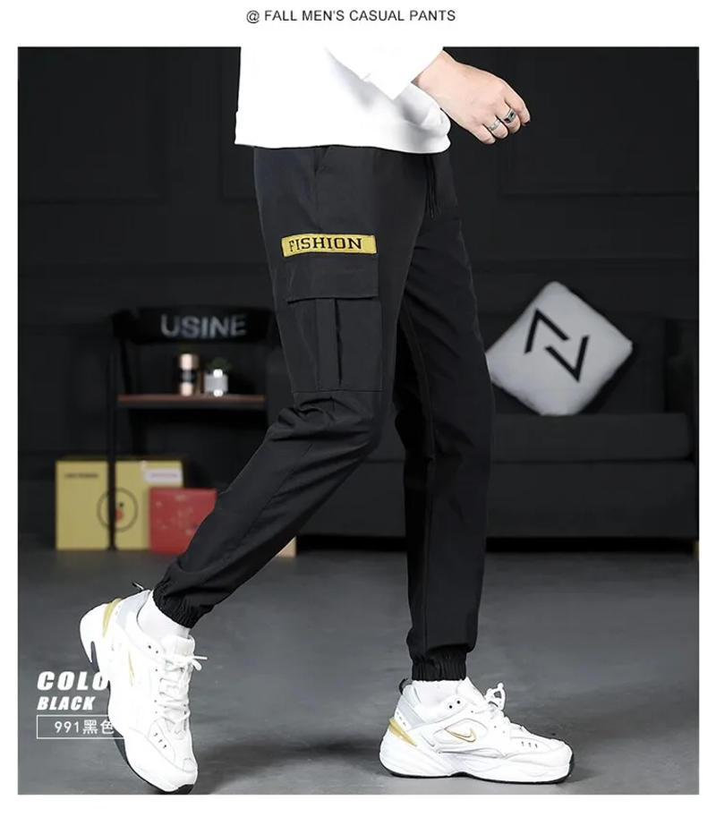 Description Picture 4 of itemWear-resistant Wearable Spring and Fall Work Pants Mens New Tide Loose Leggings Multi-pocket Work Pants Trendy Male Models 오버올