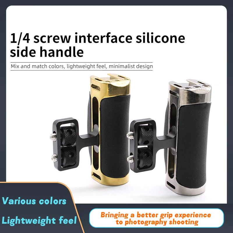 Description Picture 2 of itemSide Handle for 1/4"-20 Threaded Holes Lightweight Portable Camera Cage Grip for Sony for DSLR with Cold Shoe