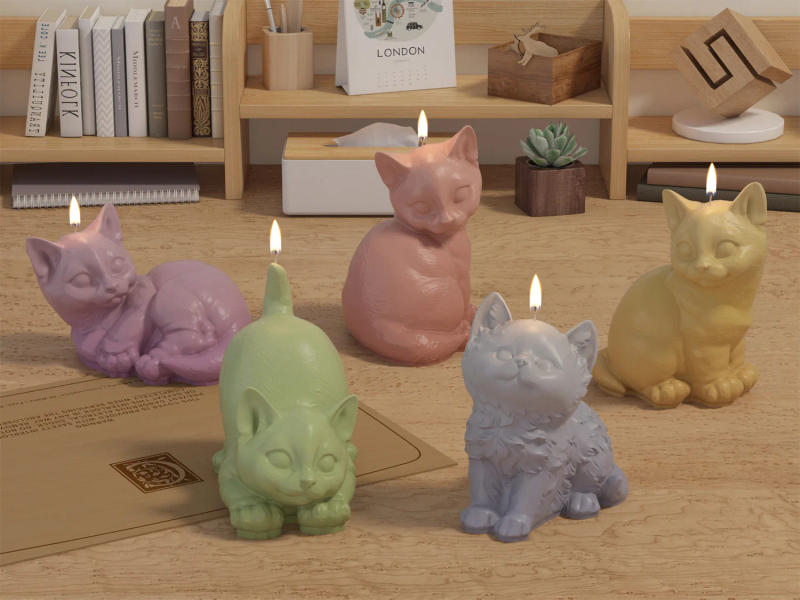 Description Picture 3 of item3D Cute Cat Scented Candle Silicone Mold,Diy Handmade Animal Soap Plaster Making Molds,Home Decor Crafts Ornaments Casting Mould