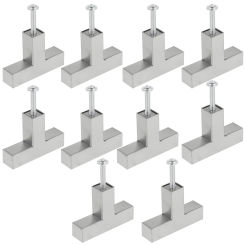 10PCS/Set Drawer Knobs 1.37 Inch Single Hole Cabinet Pulls Stainless Steel Rectangle Cabinet Handles for Dresser Drawer Kitchen
